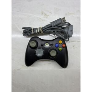 OEM Microsoft Xbox 360 Black Wireless Controller + Play & Charge Cable TESTED